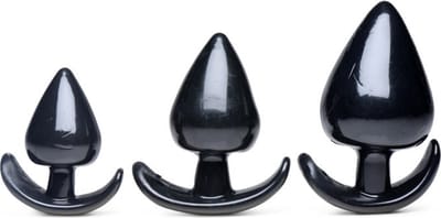 Master Series - Triple Spades - Driedelige Buttplug Set - Zwart