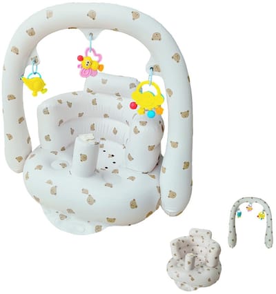 Dailygoody - Opblaasbaar babyzitje - Babyzitje met luchtpomp - Comfortabele rugsteun - Peuterstoel voor buiten - Ideaal voor babyborrels - Geschi