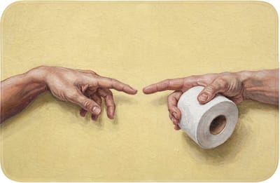 Badmat 60x40 cm - Antislip - Klassiek - Kunst - Humor - Badmatten voor badkamer - Badkamermat - Douchemat - Badkamer mat