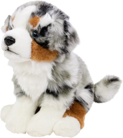 Pluche Hond - Knuffel Dier - Zacht Gezelschap - Machinewasbaar - 30 cm - Grijs Bruin Wit