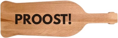 PROOST! - Borrelplank Wijnfles 47x15 cm Beukenhout – Kado – Cadeau Vriendin – Gravering Hout