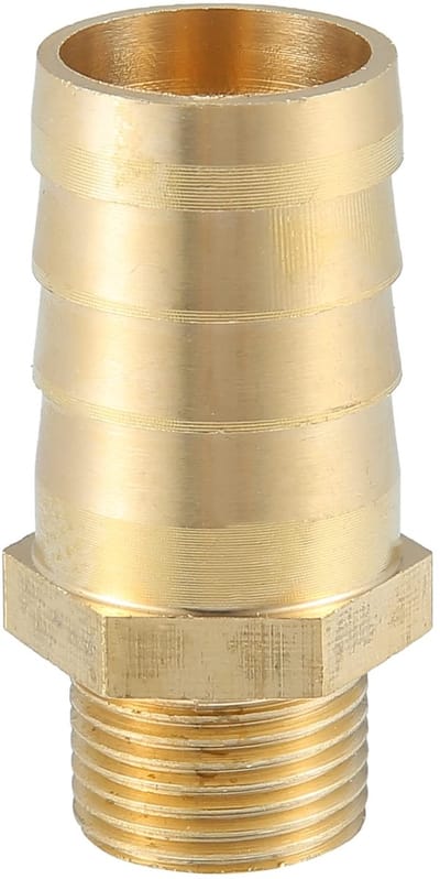 Dailygoods- Slangaansluiting Messing - Connector 3/8'' NPT - Universele Pasvorm - Gouden Kleur - Buitendiameter 19mm - Corrosiebestendig - Pijpconnector