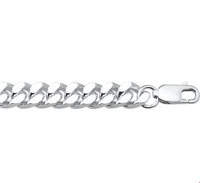 Zilveren Collier geslepen gourmet 8 mm 1001816 50 cm