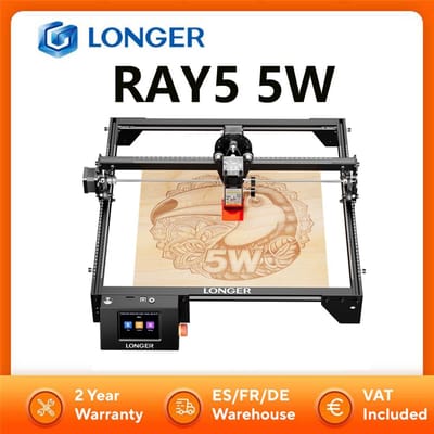 LANGER RAY5 5W Lasergraveerder 3,5'' touchscreen Offline graveren Ultrafijn gerichte laser 32-bit chipset Upgradebare lasermodule