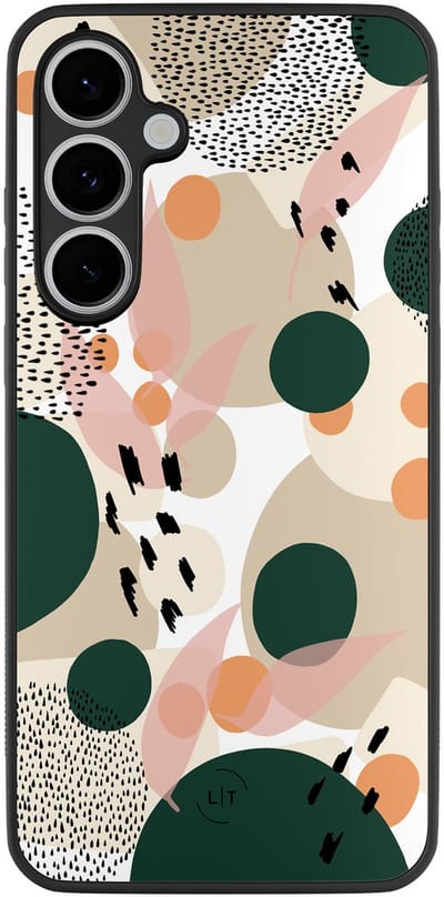 Leuke Telefoonhoesjes - Hoesje geschikt voor Samsung Galaxy S24 FE - Abstract painted - Backcover zwart - Print / Illustratie - Bruin