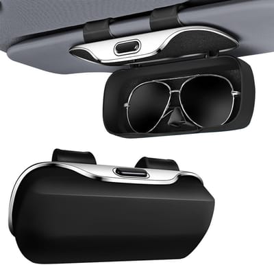 Brillenkoker Auto - Draagbare Zonnebrillenhouder - Autointerieur Accessoires - Lenshouder met Vilt Cover - 19.5 x 14.5 x 5.5 cm