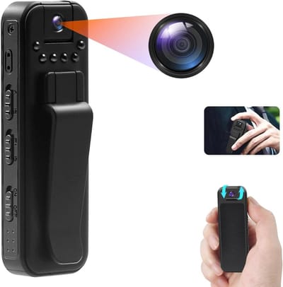 Bodycam - Action Cam - Bewegingsdetectie - 180º Draaibare Lens - Bodycam Politie - Spycam - Full HD - Zwart