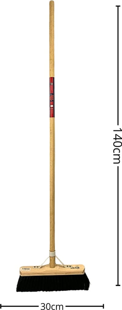 Synx Tools Binnen bezem met steel Paardenhaar Zachte bezem - 30 cm - Zaalveger - Kamerveger - veger - BinnenBezem zacht - Bezem Compleet met steel 130 cm