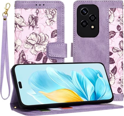 Hoesje geschikt voor HONOR 200 Lite - Techsuit FlipCraft Book Wallet Case met koord - Mysterious Purple