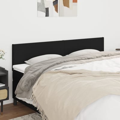 vidaXL - Hoofdborden - 160x5x78/88 - cm - stof - zwart
