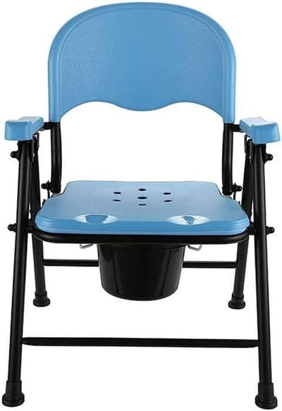 Opvouwbare Toiletstoel - Douchestoel Bedondersteuning - Veilige Zelfstandigheid - Versterkt Antislip Ontwerp - Tot 158 Kg - Zwart