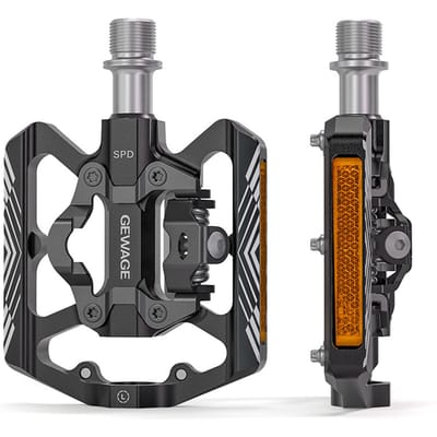 Mountainbikepedalen met reflector Lichtgewicht aluminium fietspedalen voor SPD zwart