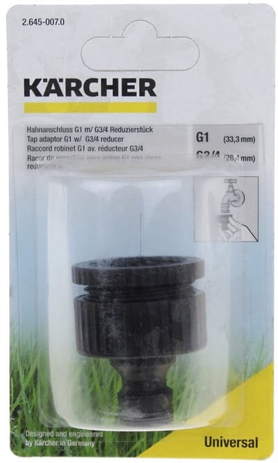 Kärcher Home & Garden 2.645-007.0 Kunststof Kraanaansluiting Steekkoppeling, 25 mm (1) binnendraad, 24,2 mm (3/4) bin