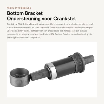 Dailygoods- Innenlager BSA - BSA Press Fit - Vierkante Tapered Spindel - Fietsaccessoire - Hoogwaardige Kwaliteit - Duurzaam Ontwerp - Trapas