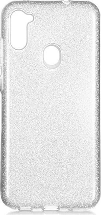Backcover Hoesje Geschikt voor: Samsung Galaxy A11 Glitters Siliconen TPU Case Zilver - BlingBling Cover