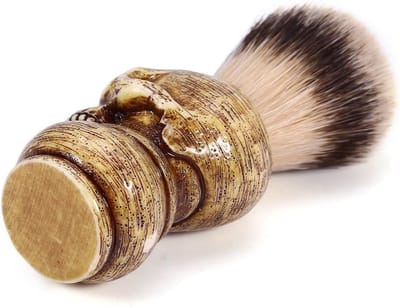 Schedelvormige scheerkwast van hars voor heren grooming - Nat scheren met stijlvolle handgreep - Scheergereedschap met zachte haren