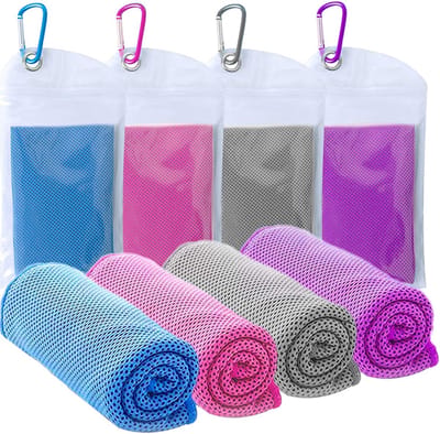 Koelhanddoeken Set - Sporthanddoek IJshanddoek - Sport & Fitness - Ademend Microvezel - 28 x 20 cm - Blauw