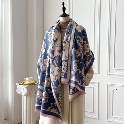 Luxe Pashmina Sjaal Wikkel Sjaal Voor Vrouwen Winter Warm Kasjmier Ontwerp Zacht Dikke Deken Sjaals Vrouwelijke Bandana Bufanda gray