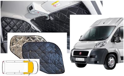 Raamisolatie Fiat Ducato X250 Black Line uitvoering 2006-2014 9 Laags of Citroen jumper, peugeot boxer voorzijde ramen (3 delig)
