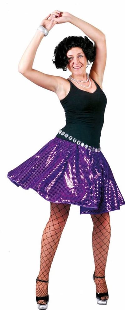 Paars glitter rokje dames