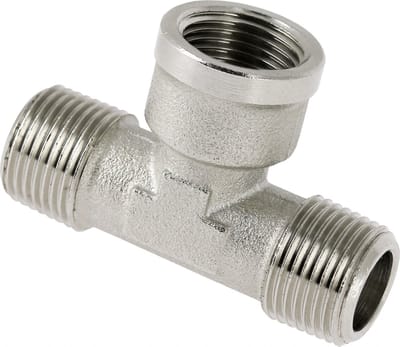 Bonfix Draadfitting T-stuk 3/8 - buitendraad x binnendraad x buitendraad - vernikkeld