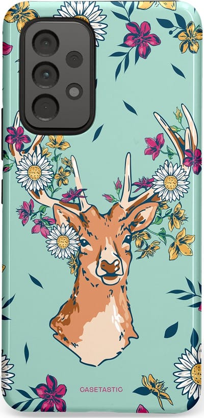 Casetastic Hoesje Geschikt voor Samsung A53 - Stijlvolle Beschermende Duo-layer Case - Gewei bloesem