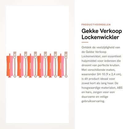 Dailygoods- Lockenwickler 8 Stuks - Haarkrulspelden met Elastiek - ABS/Hars - Diverse Maten - Geschikt voor Droog/Vochtig Haar - 9 x 2,4 cm