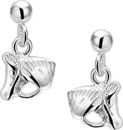 TFT Oorhangers Paardenhoofd Zilver Gerhodineerd Glanzend 13 mm x 8.5 mm