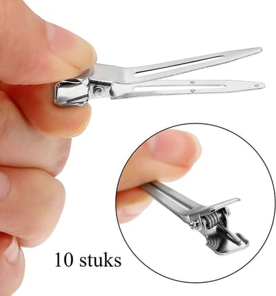 Vardaan Professionele Premium Haarclips- Haar Clips Alligator Klemmen Haarknip Spelden - Clips Metalen - Alligator Haarspelden - Clips Kleding voor Haar Extensions - 10 pcs 4.5cm
