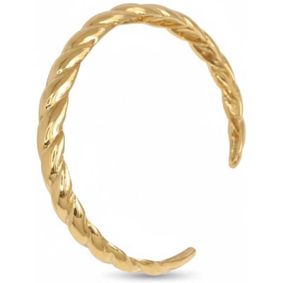 Dames Open Gevlochten Armband met Gouden Plating en 925 Sterling Zilver BIPU010