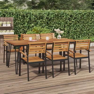 vidaXL - Tuintafel - met - haarspeldpoten - 200x90x75 - cm - massief - acaciahout