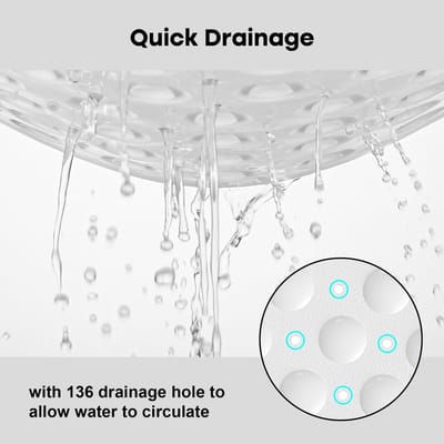 Dailygoods- Hoekdouchemat Antislip - 70 x 70 cm - Schimmelbestendig - Machinewasbaar - Driehoekige Douchemat - Zuignappen - Vouwen Elimineren