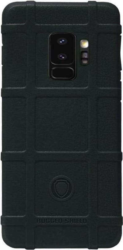 RUGGED SHIELD Rubber Bumper Case Hoesje Geschikt voor Samsung Galaxy S9 Plus - Zwart