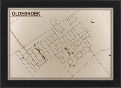 Houten stadskaart van Oldebroek