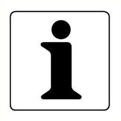 Informatie sticker, wit zwart 400 x 400 mm