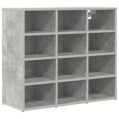 vidaXL - Schoenenkast - 77,5 - x - 30 - x - 67 - cm - Bewerkt - hout - Betongrijs