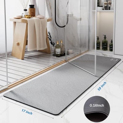 Extra Lange Antislip Badmat Grijs Sneldrogend XXL