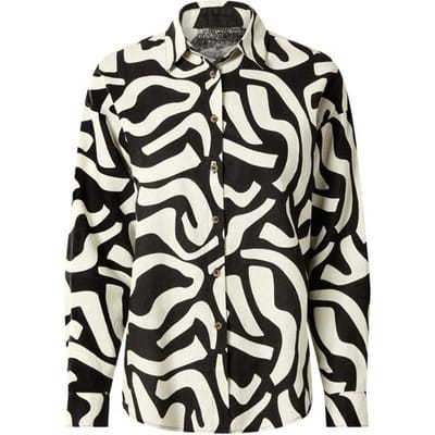 ESMARA Linnen dames blouse (Print, XS (32/34))