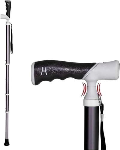 Verstelbare Wandelstok - Telescopische Stok - Stabiliteit Onderweg - Twee Handgreepstanden - 38-105cm - Zwart