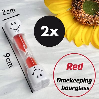 Actie4you® - Zandlopers - 3 Minuten - Badkamer douche Timer - Spelletjes Timer – 2 Stuks - Rood