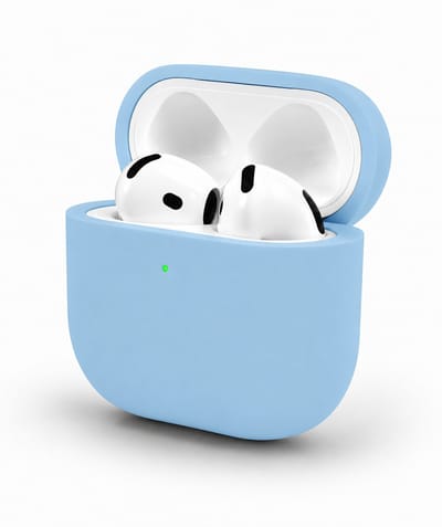 Enluxe Case geschikt voor Airpods 4 – Baby Blauw - Premium Siliconen Hoesje, Valbescherming & Spatwaterdicht, Draadloos Opladen Compatibel