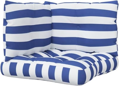 vidaXL Pallet cushions 3 pcs striped oxford fabric white and blue, sofa cushion, back cushion, seat cushion, seat cushion, pallet cushion, pallet back cushion