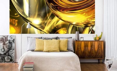 Fotobehang - Golden Wires 375x150cm - Vliesbehang