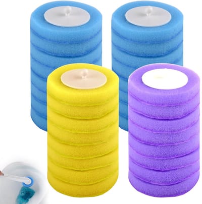 Dailygoods- Toiletborstel Set 32 Stuks - Wegwerpbare Sponsborstelkoppen - Navulbare Toiletborstels - Reinigen met Zee-, Citroen- en Lavendelgeur - Bacteriën en Geurtjes Bestrijden - Toiletreiniger