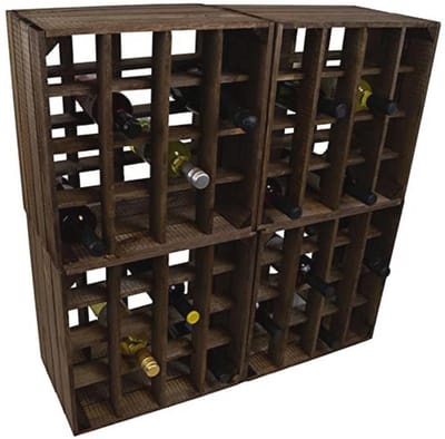 Wijnrek 16 Donker - Set van 3 - Ruimte voor 16 flessen - 40x40x27cm