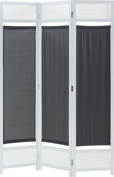 Kamerscherm Dorotea scheidingswand 120x170 cm wit en donkergrijs [en.casa]