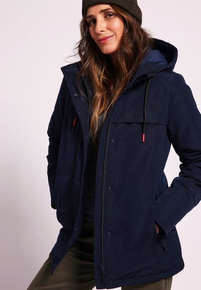 Damart - Waterafstotende parka met capuchon voor dames Thermolactyl - Dames - Blauw - 34-36 (XS)