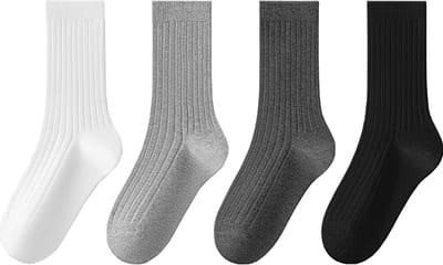 Lixin Dames Fashion Sokken - Maat 35-40 - 4 Paar - Neutraal Katoen - Crew Casual - Zacht en Comfortabel - Dames sokken - Tieners - Volwassenen - Warme sokken - Bedsokken - Huissokken - Leuk Sokken