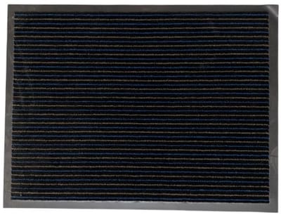 STAR&STER Deurmat 60×80 cm – Blauw-Grijs-Zwart Gestreept – Antislip Deurmat met Robuuste Rubberen Rand – Duurzame Mat voor Binnen & Buiten – Vuil- en Vochtabsorberend – Makkelijk Schoon te Maken