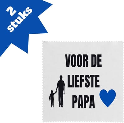 Akyol - voor de liefste papa brillendoekjes - Papa - cadeau papa - cadeau - verjaardag papa - vaderdag - beste papa - 17,8 bij 17,8 cm - 2 stuks